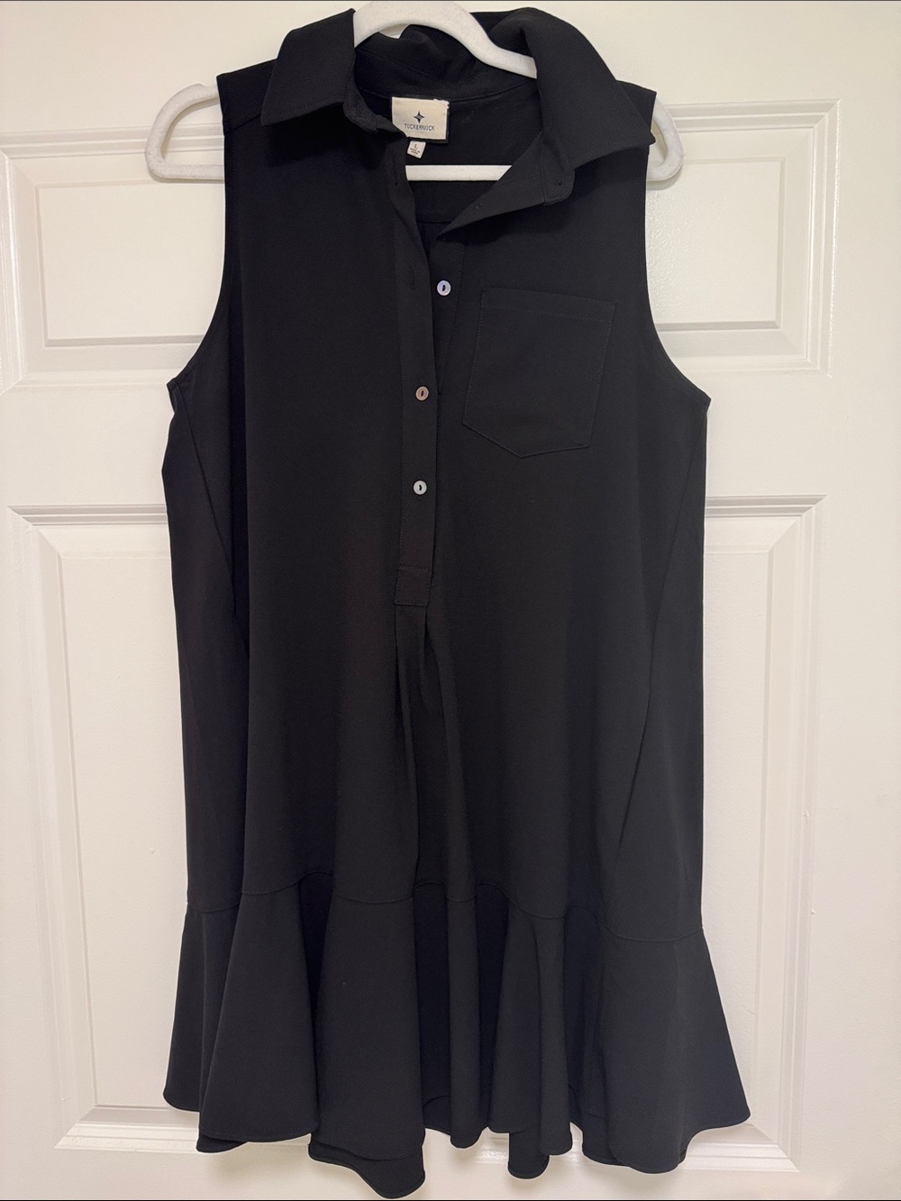 Tuckernuck Sleeveless Black Collared dress